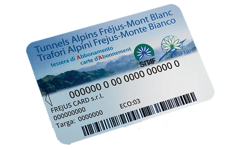 Frejus Card para peajes de túneles alpinos